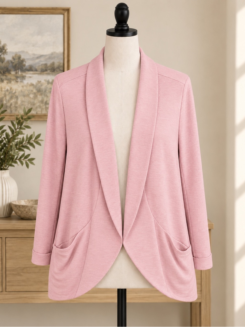 Ricki's Blush Pink Open-Front Draped Blazer